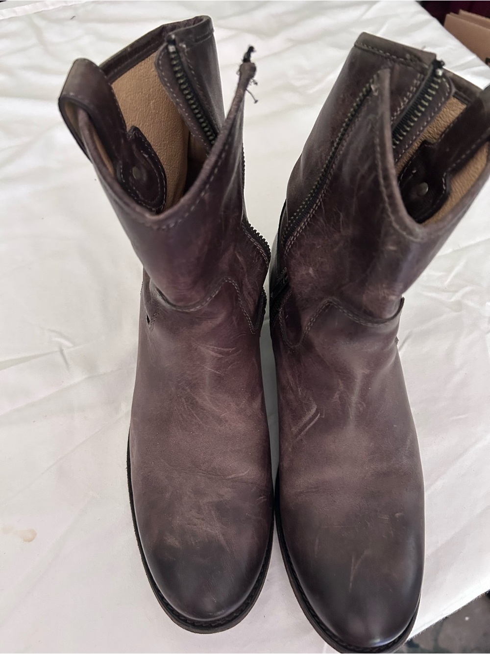 Frye Brown Leather Ankle Boots
